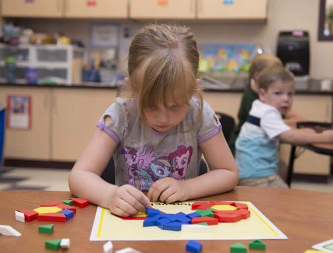 Black Rock Elementary student working on a project