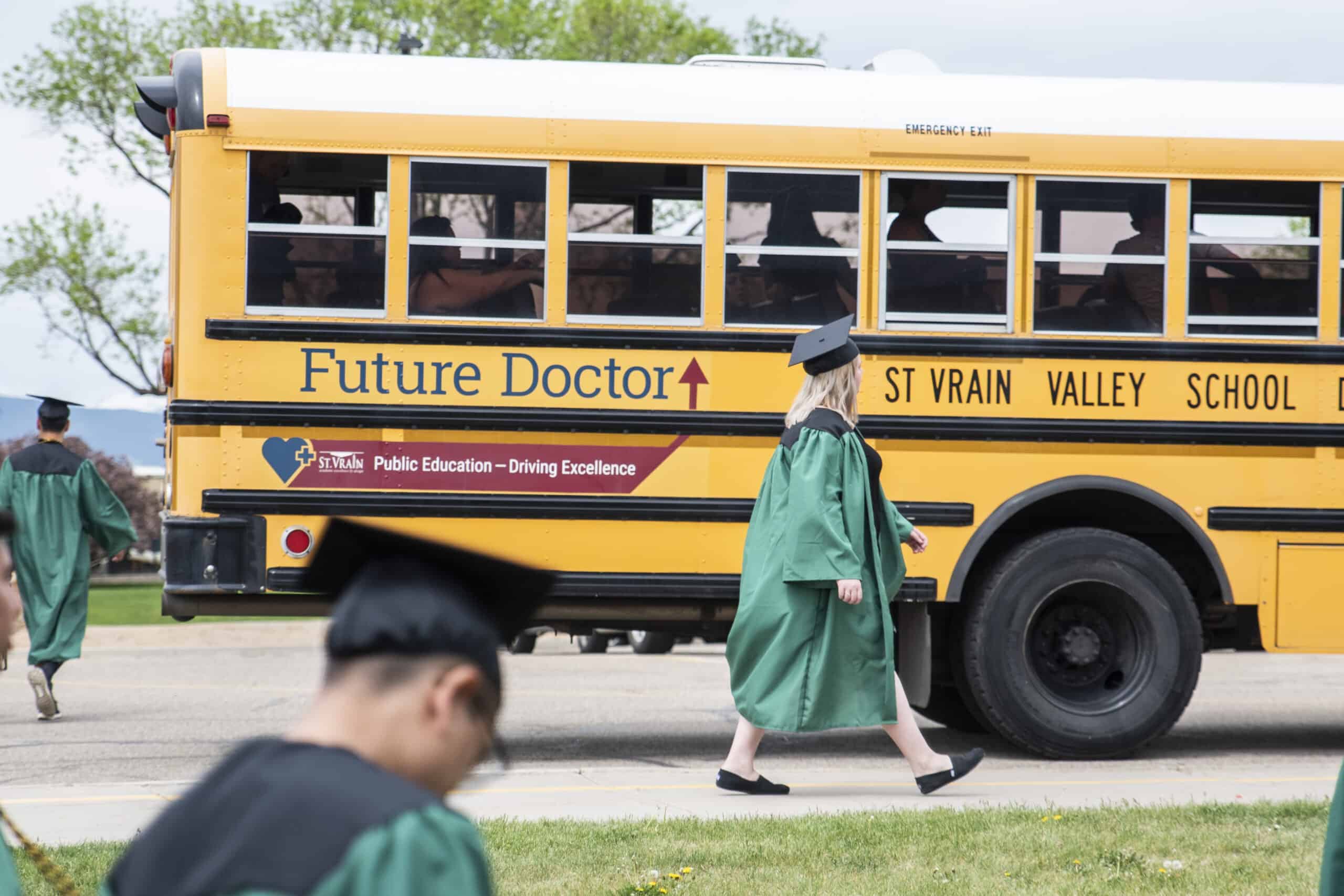 NHS grad and bus