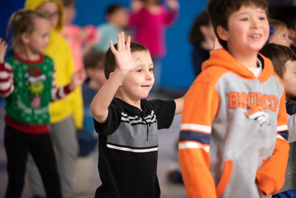 Burlington Elementary student dancing