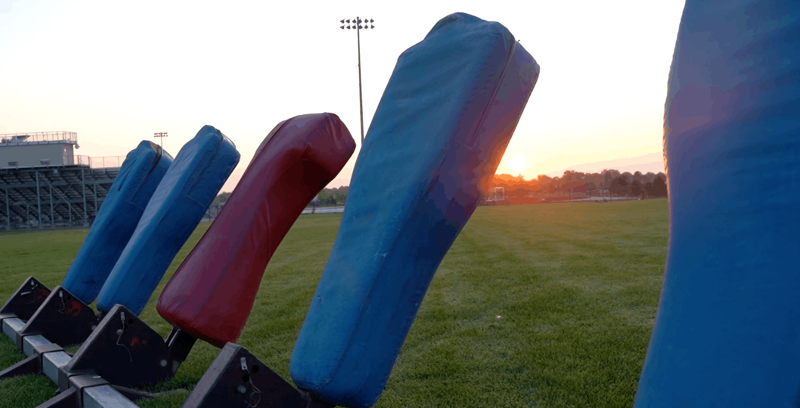 Athletic field with morning light