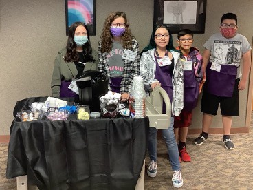 TRMS Students with new coffee cart