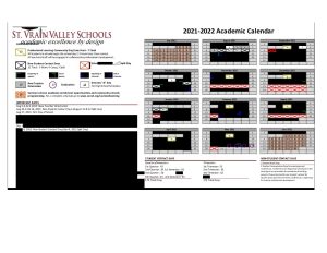 21-22 Final Academic Calendar – English – St. Vrain Valley Schools 21-22 Final Academic Calendar – English – St. Vrain Valley Schools