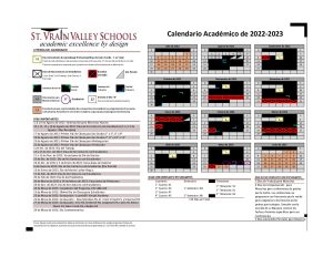 22-23 Final Academic Calendar – Spanish – St. Vrain Valley Schools