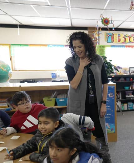 teacher in classroom with students