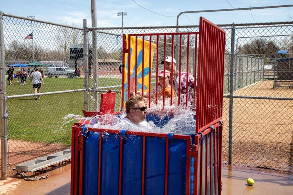 Dunk tank at Unified Day of Champions