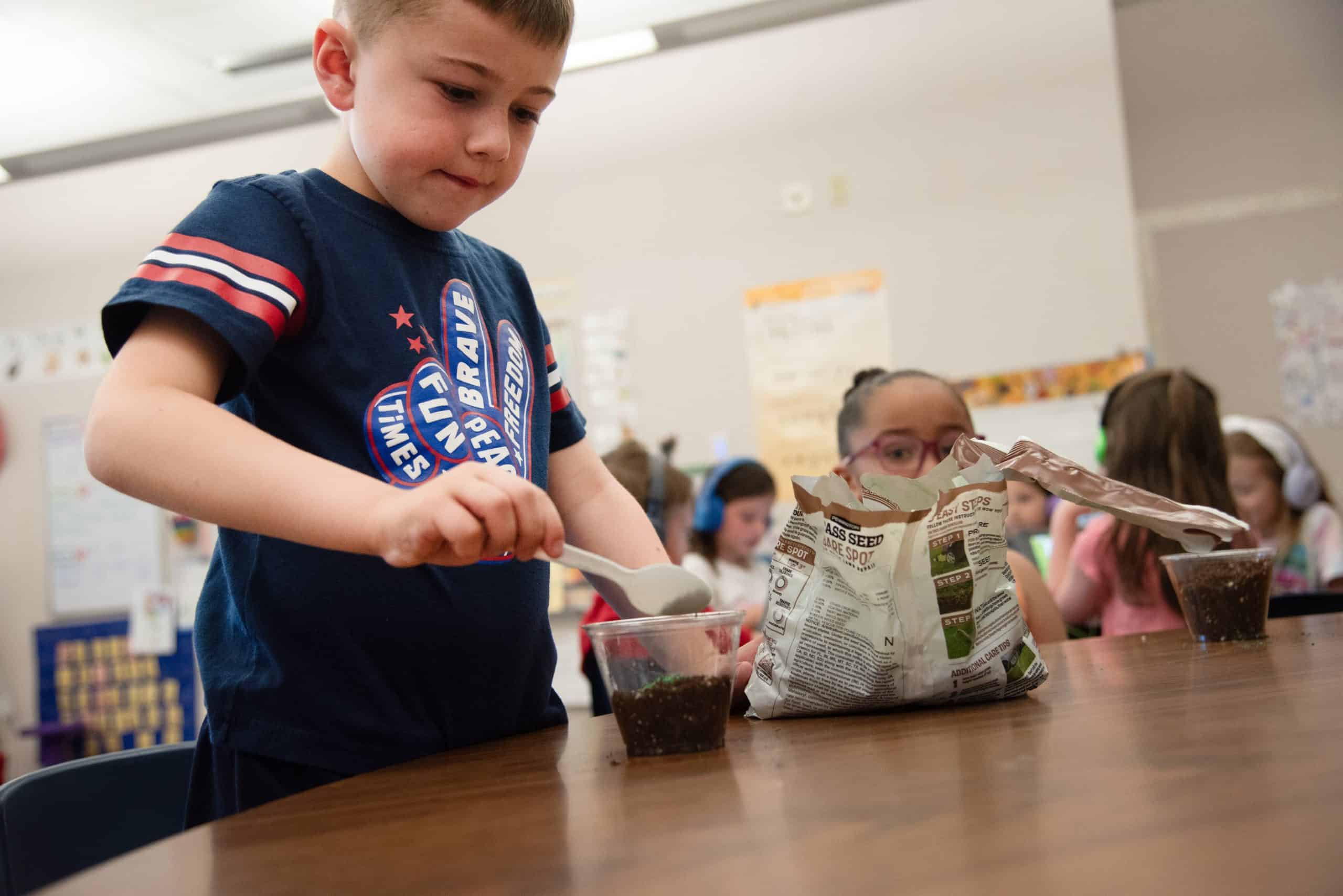 Prairie Ridge Elementary Kindergarteners Embrace Learning Through Seed Planting