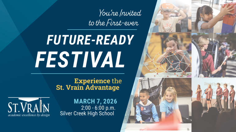 Invitation to the Future-Ready Festival on March 7, 2026, at Silver Creek High School, showcasing educational experiences.
