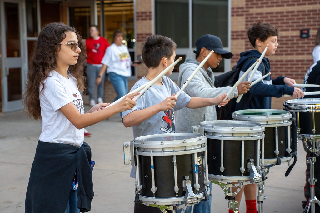 Coal Ridge Middle School students welcome their peers during October's High Five Friday.
